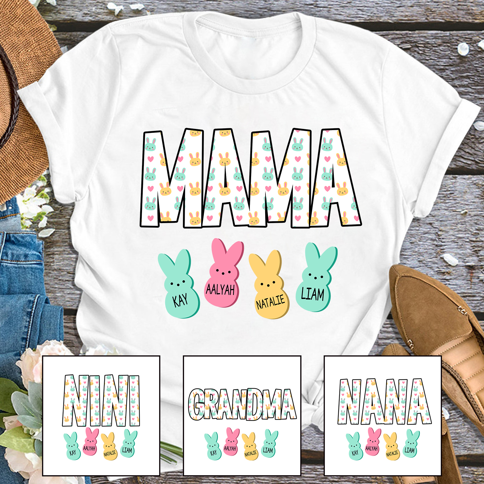 Easter Mama/Grandma Shirt Personalized with Name