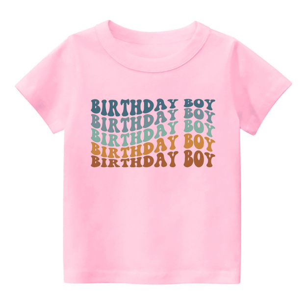 Wavy Letters Boys Birthday Shirt