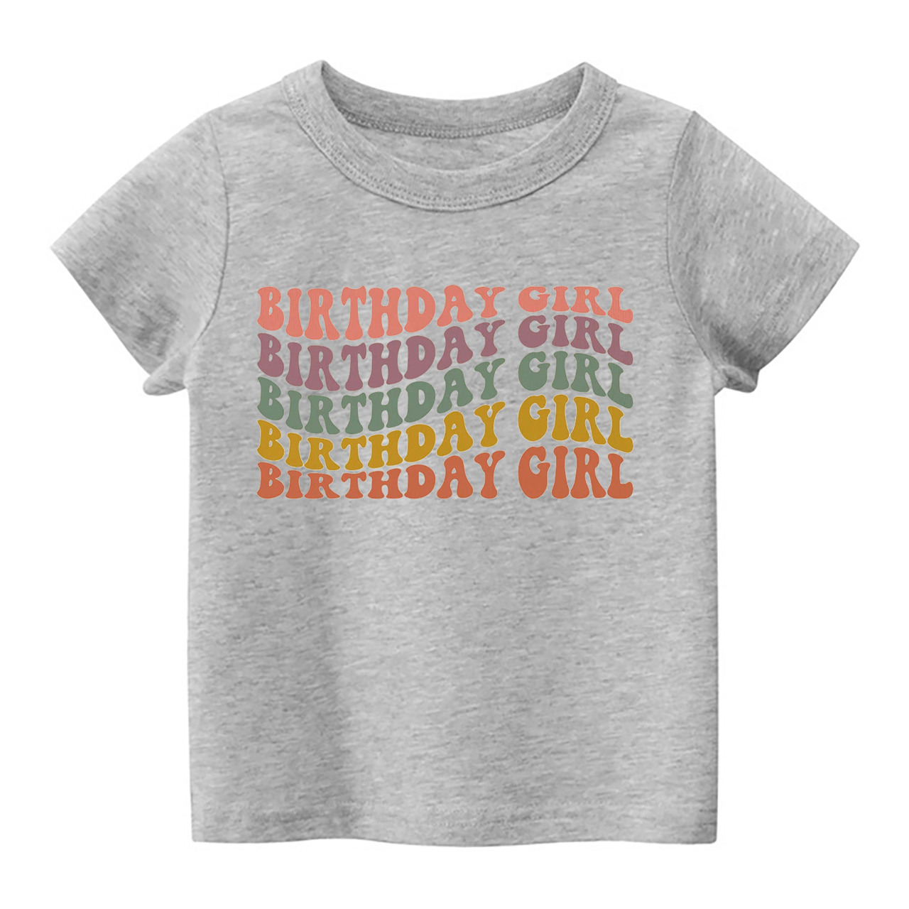 Wavy Letters Girl Birthday Shirt