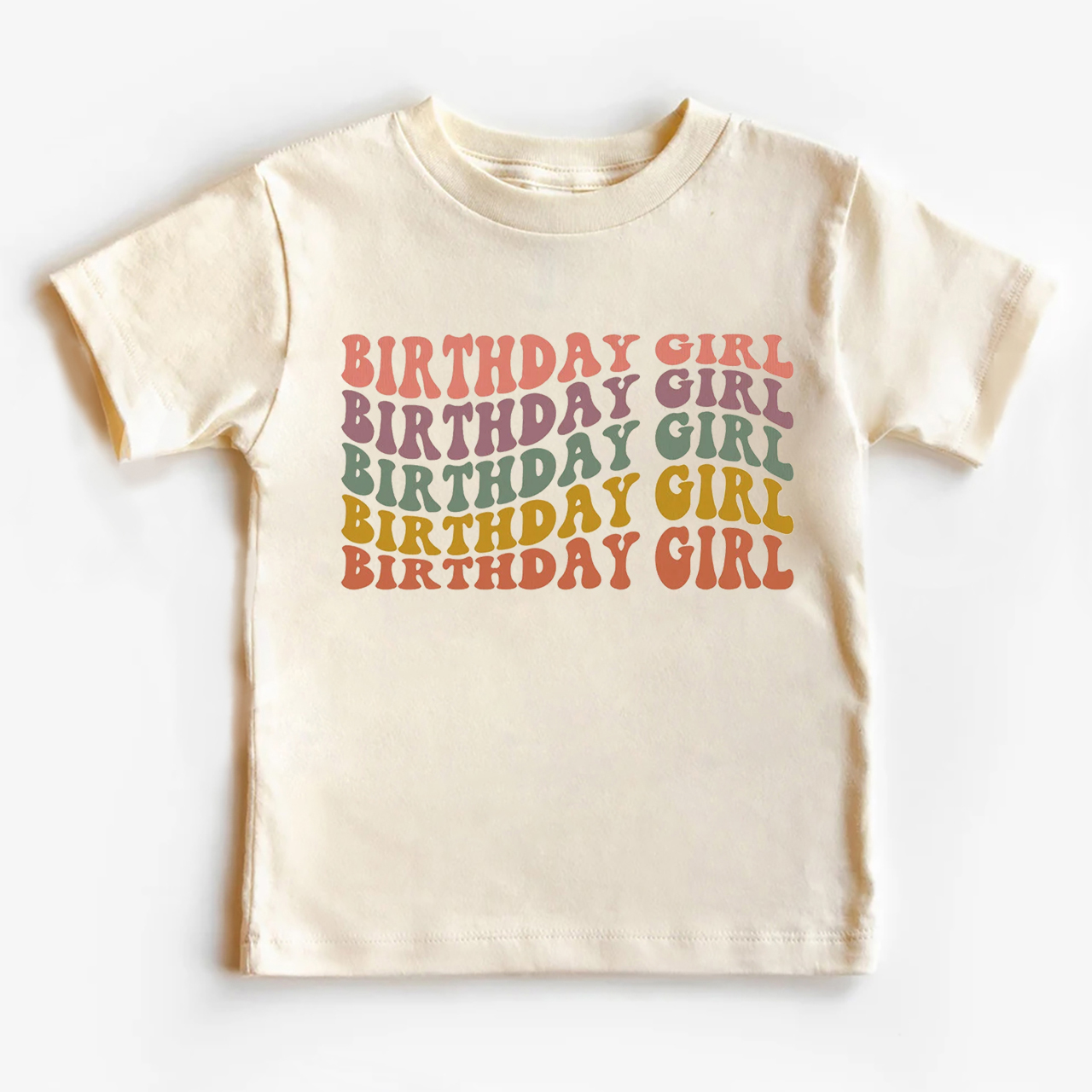 Wavy Letters Girl Birthday Shirt
