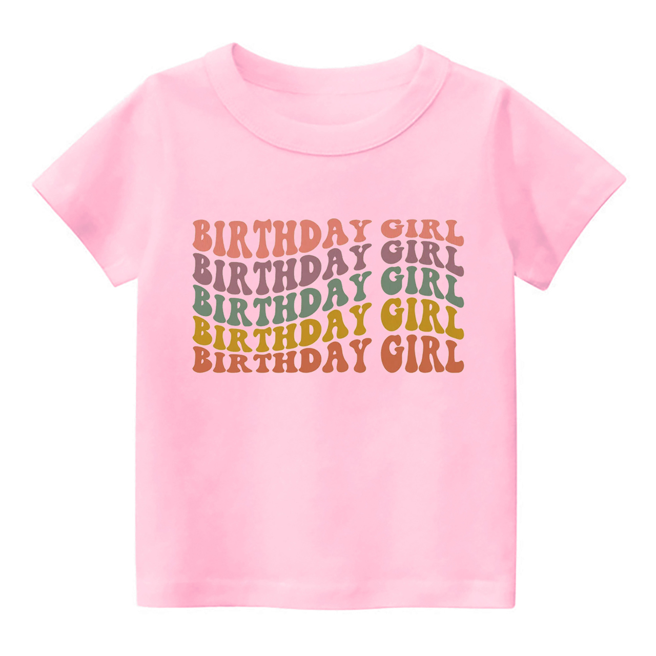 Wavy Letters Girl Birthday Shirt