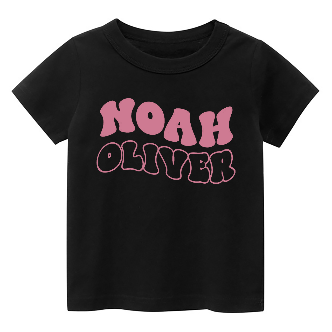Personalized Cute Retro Wavy Name Shirt For Kids