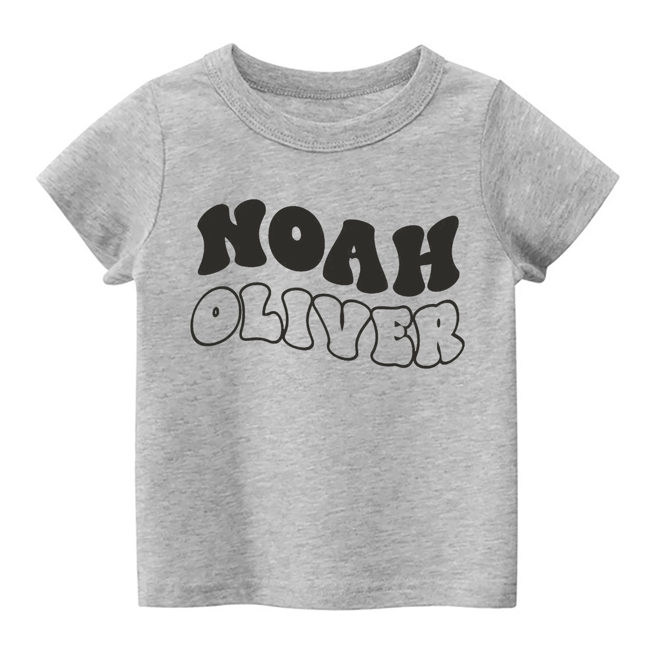 Personalized Cute Retro Wavy Name Shirt For Kids SaleBeepumpkin™