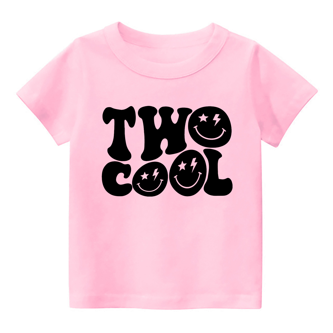 Two Cool Smile Face Kids Birthday Shirt For Kids