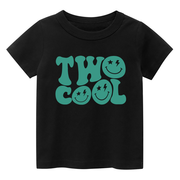 Two Cool Smile Face Kids Birthday Shirt For Kids