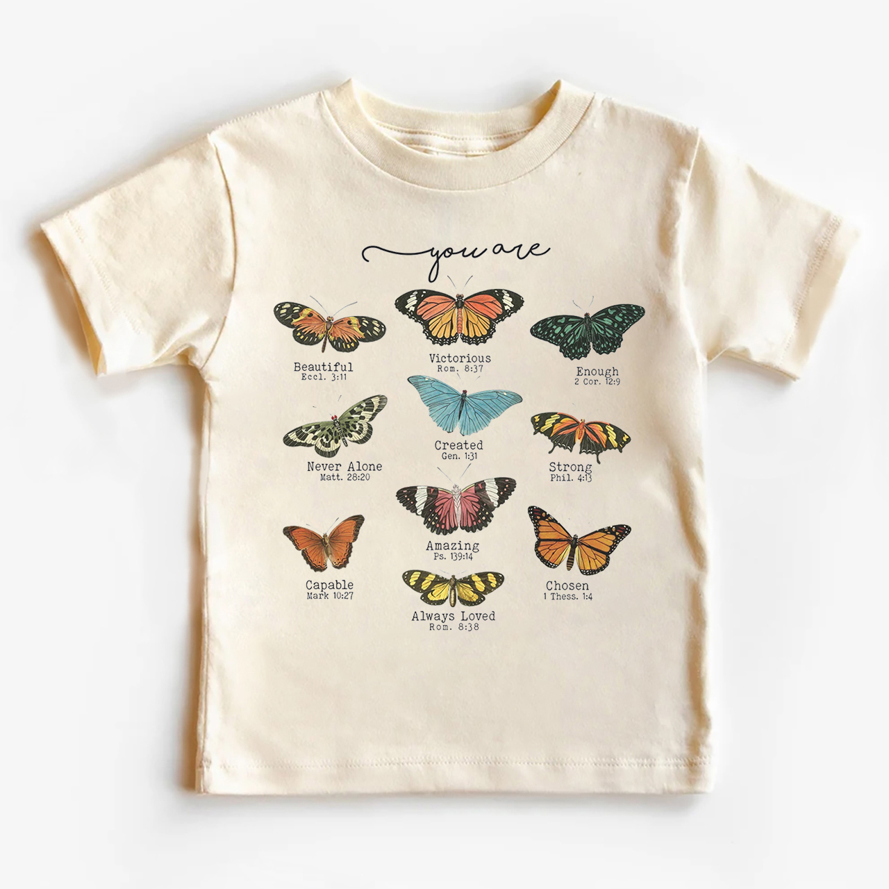 Bible Verse Butterfly Natural Christian Shirt