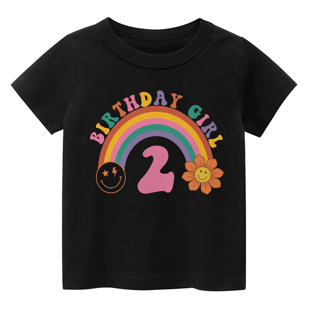2nd Birthday Girl Rainbow Shirt For Kids