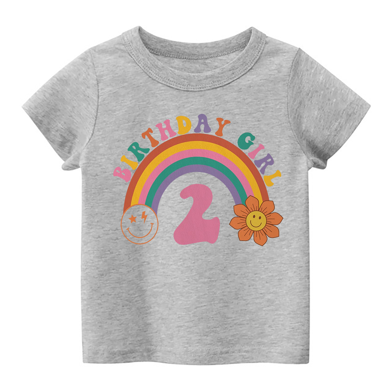 2nd Birthday Girl Rainbow Shirt For Kids