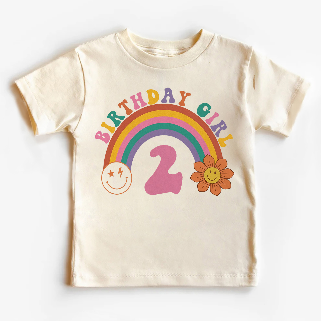 2nd Birthday Girl Rainbow Shirt For Kids