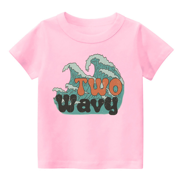 Two Wavy 2nd Birthday Shirt For Kids