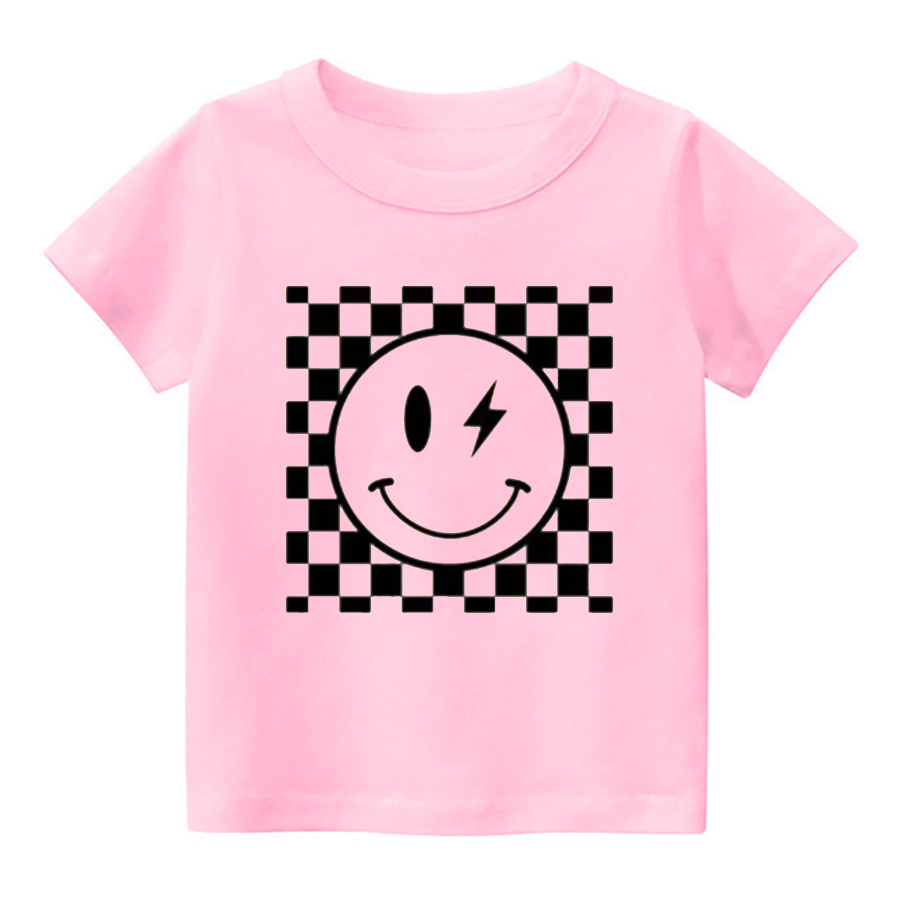 Smiley Face Checkered Kids Shirt