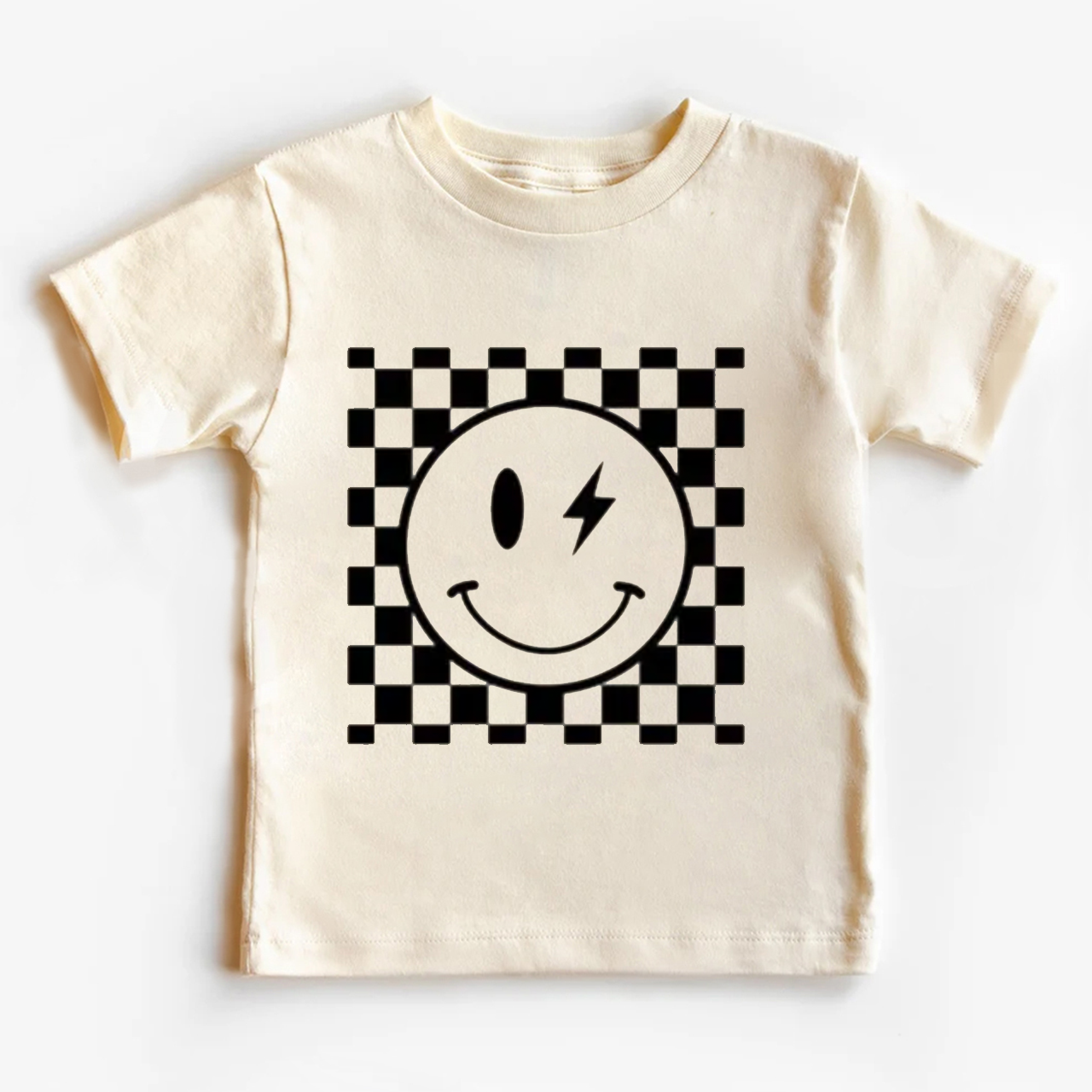 Smiley Face Checkered Kids Shirt