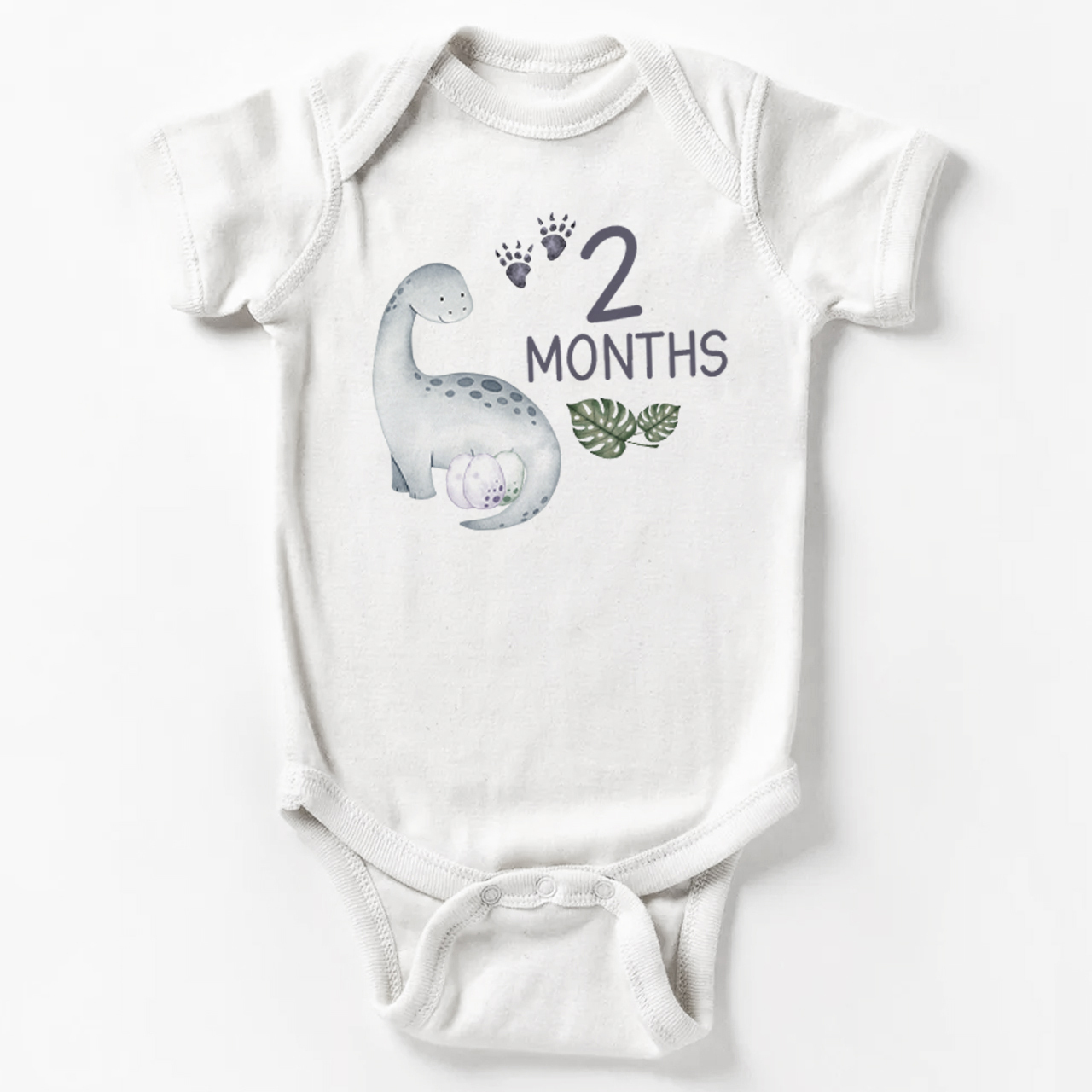 Milestone Dinosaur Design Bodysuit For Baby