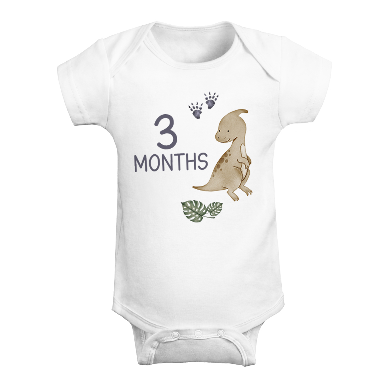 Milestone Dinosaur Design Bodysuit For Baby