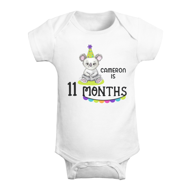 Personalized Animal Milestone Baby Bodysuit