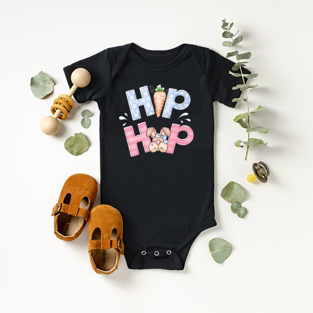 Hop Hop Easter Baby Bodysuit
