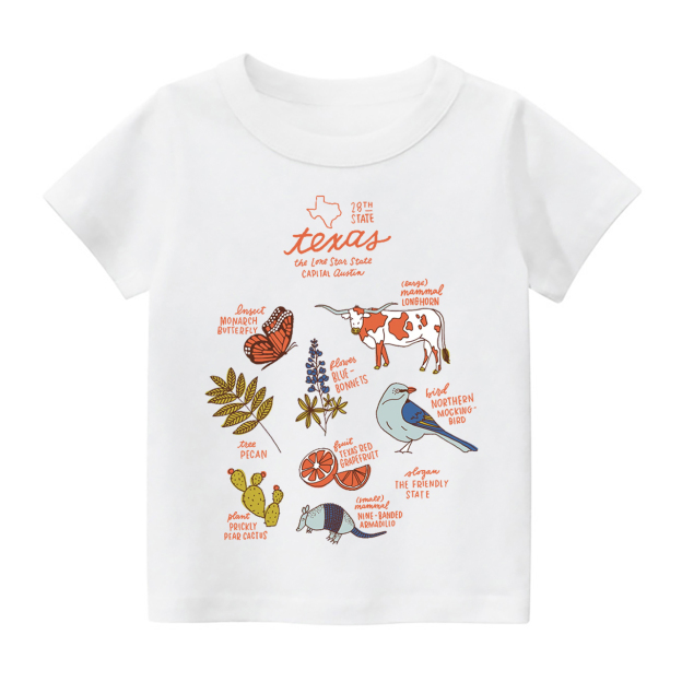 Texas State Symbols Kids Shirt