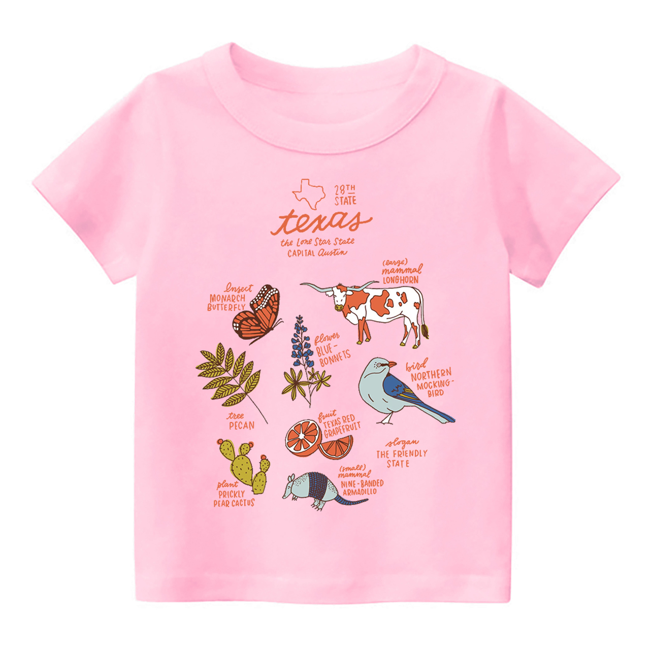 Texas State Symbols Kids Shirt