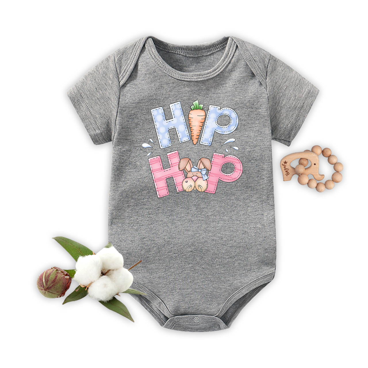 Hop Hop Easter Baby Bodysuit
