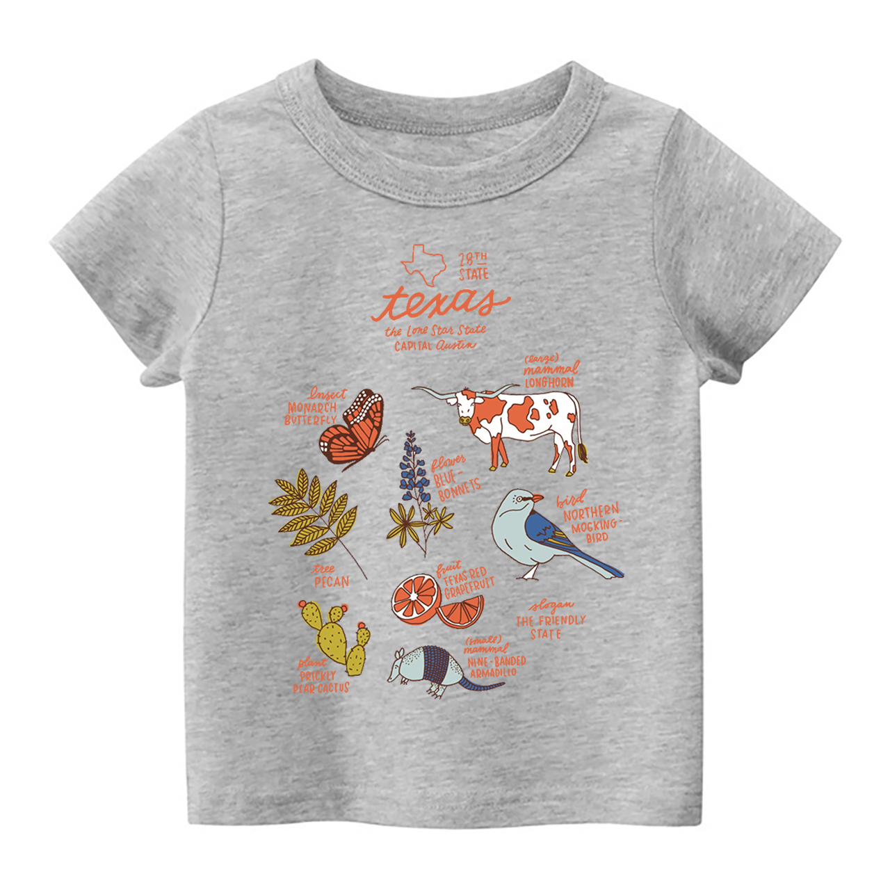 Texas State Symbols Kids Shirt