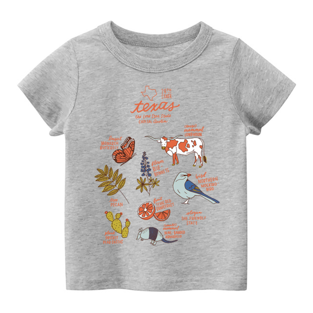 Texas State Symbols Kids Shirt