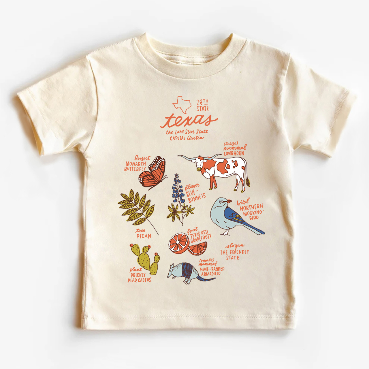 Texas State Symbols Kids Shirt