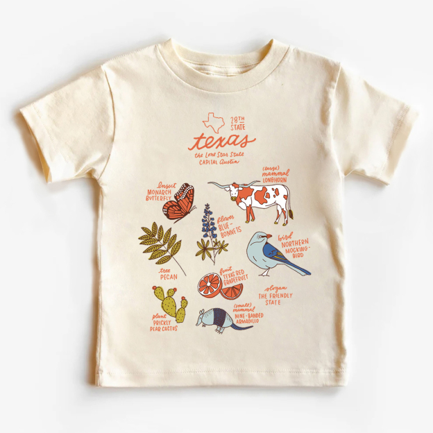 Texas State Symbols Kids Shirt
