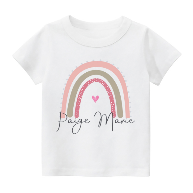 Rainbow Girls Personalized Name Kids Shirt