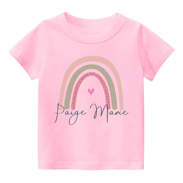 Rainbow Girls Personalized Name Kids Shirt
