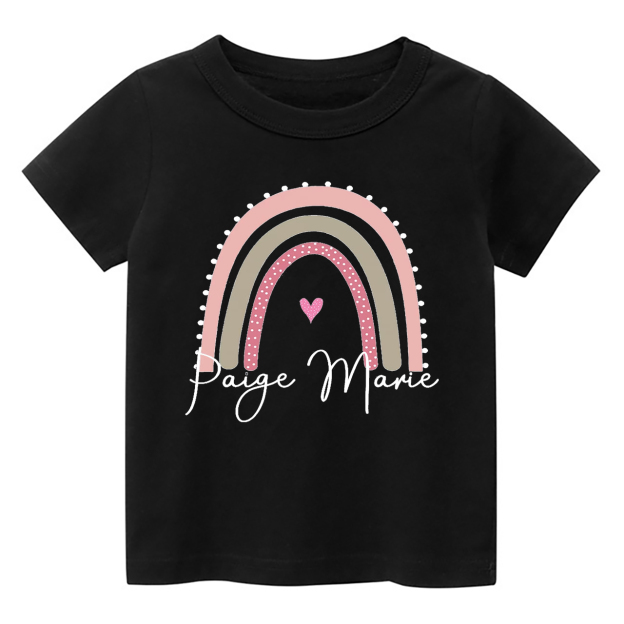 Rainbow Girls Personalized Name Kids Shirt