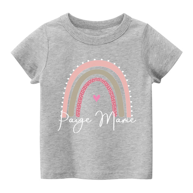 Rainbow Girls Personalized Name Kids Shirt