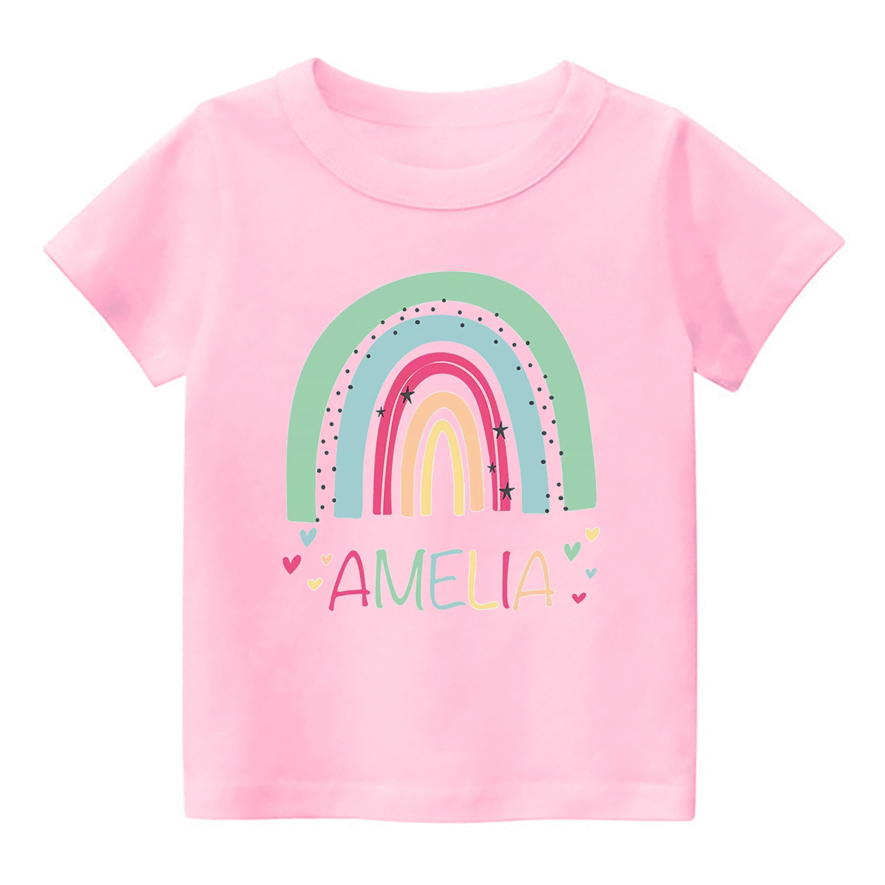 Green&Blue Rainbow Personalized Name Kids Shirt