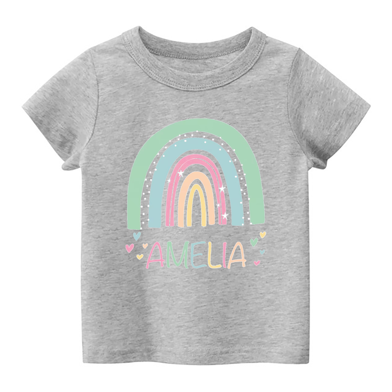 Green&Blue Rainbow Personalized Name Kids Shirt