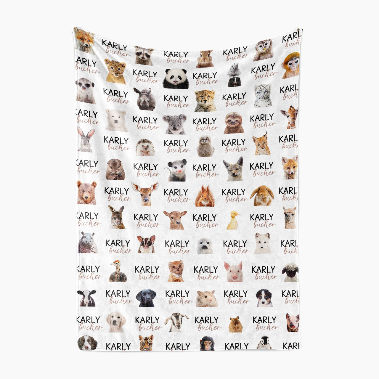 Personalized Animal Collection Flannel Blanket
