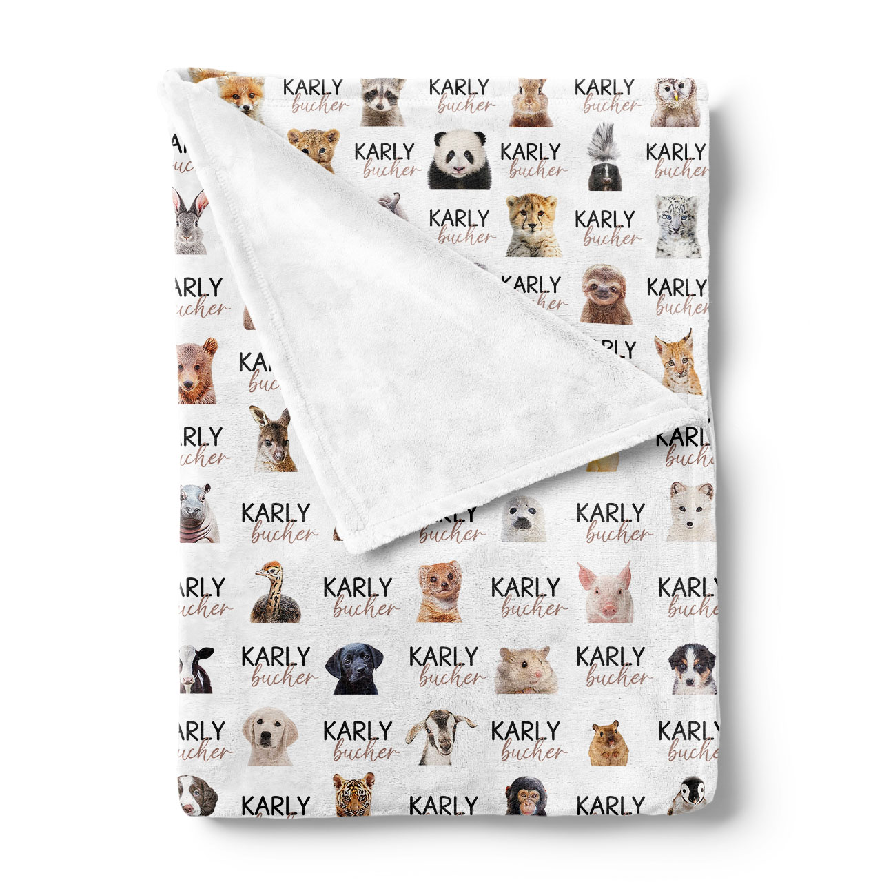 Personalized Animal Collection Flannel Blanket