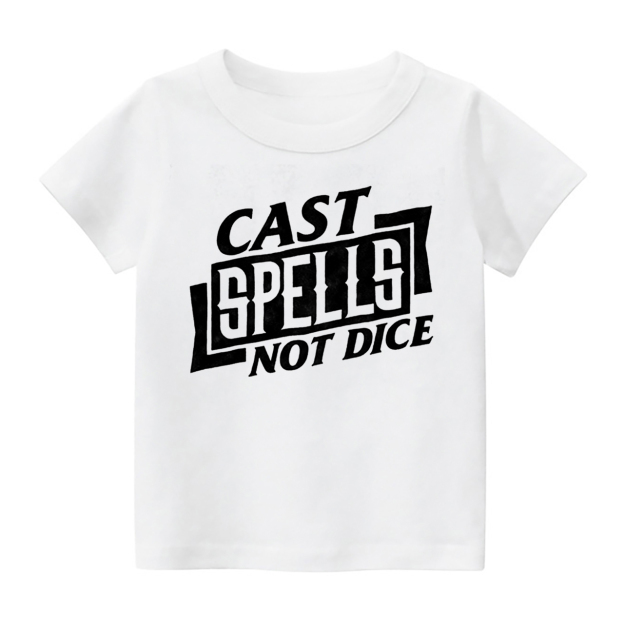Cast Spells Not Dice Kids Shirt