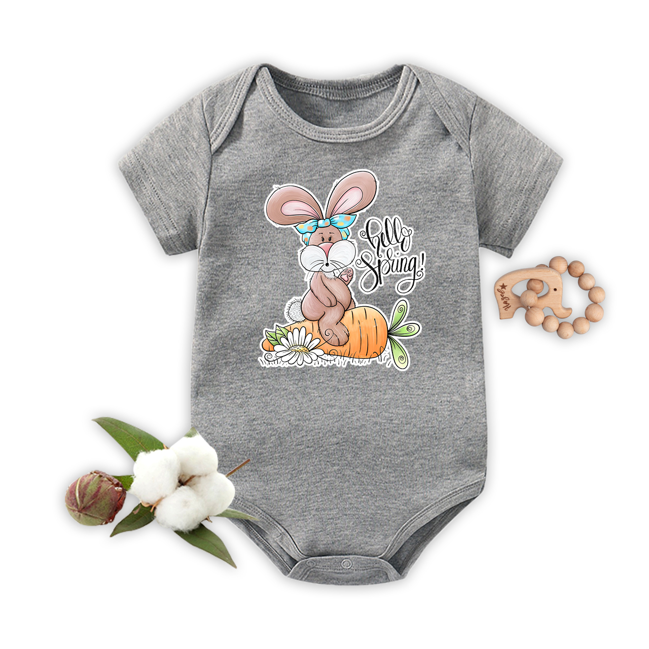 Hop Hop Easter Baby Bodysuit