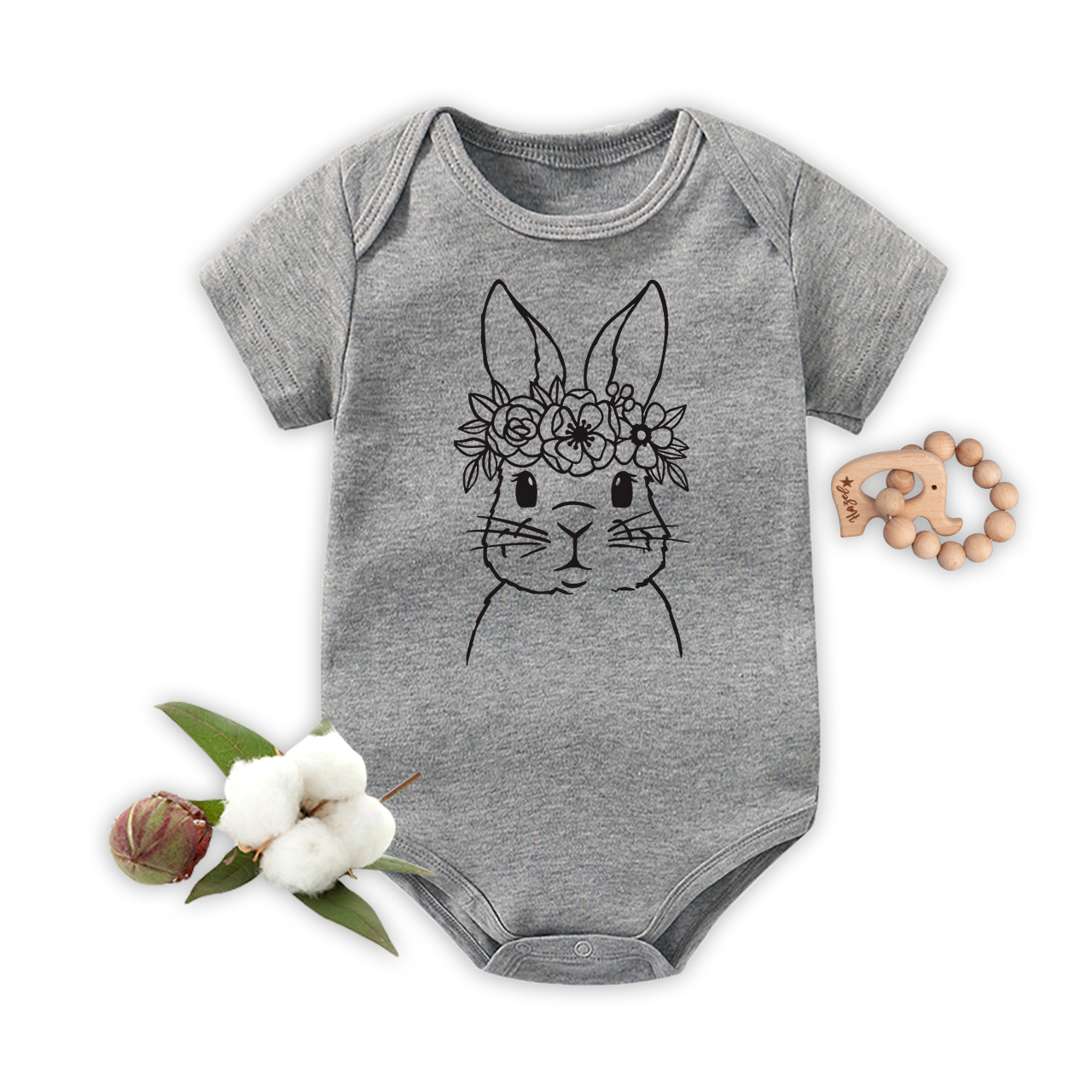 Hop Hop Easter Baby Bodysuit