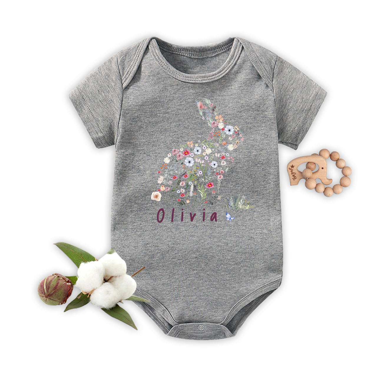 Nordic Style Bear Baby Bodysuit