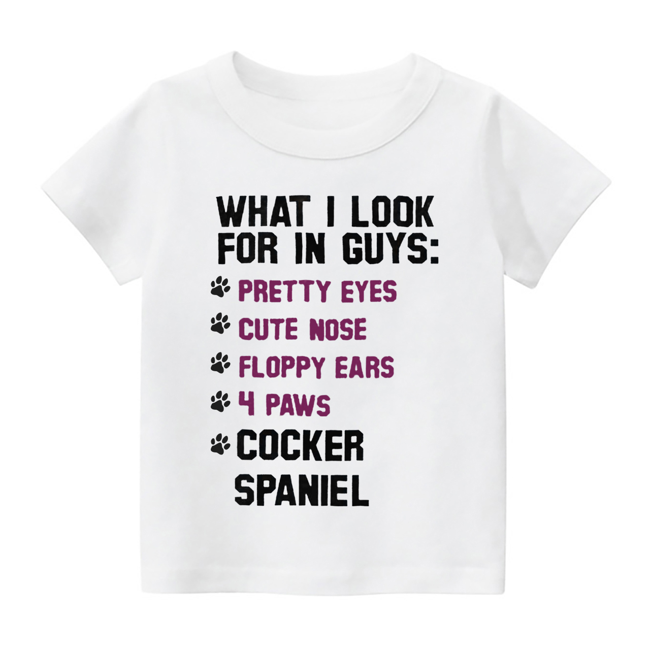 Cocker Spaniel List Kids Shirt