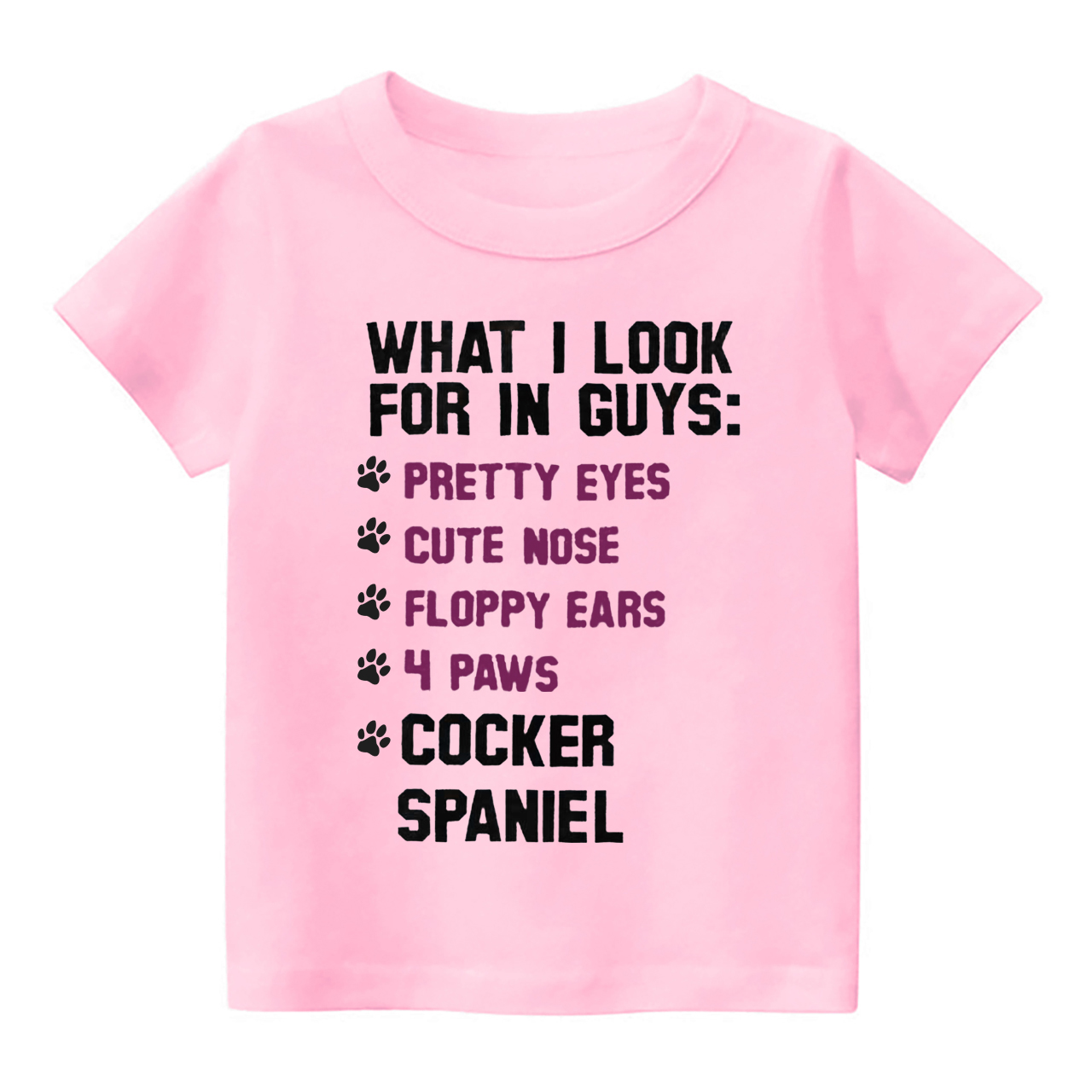 Cocker Spaniel List Kids Shirt