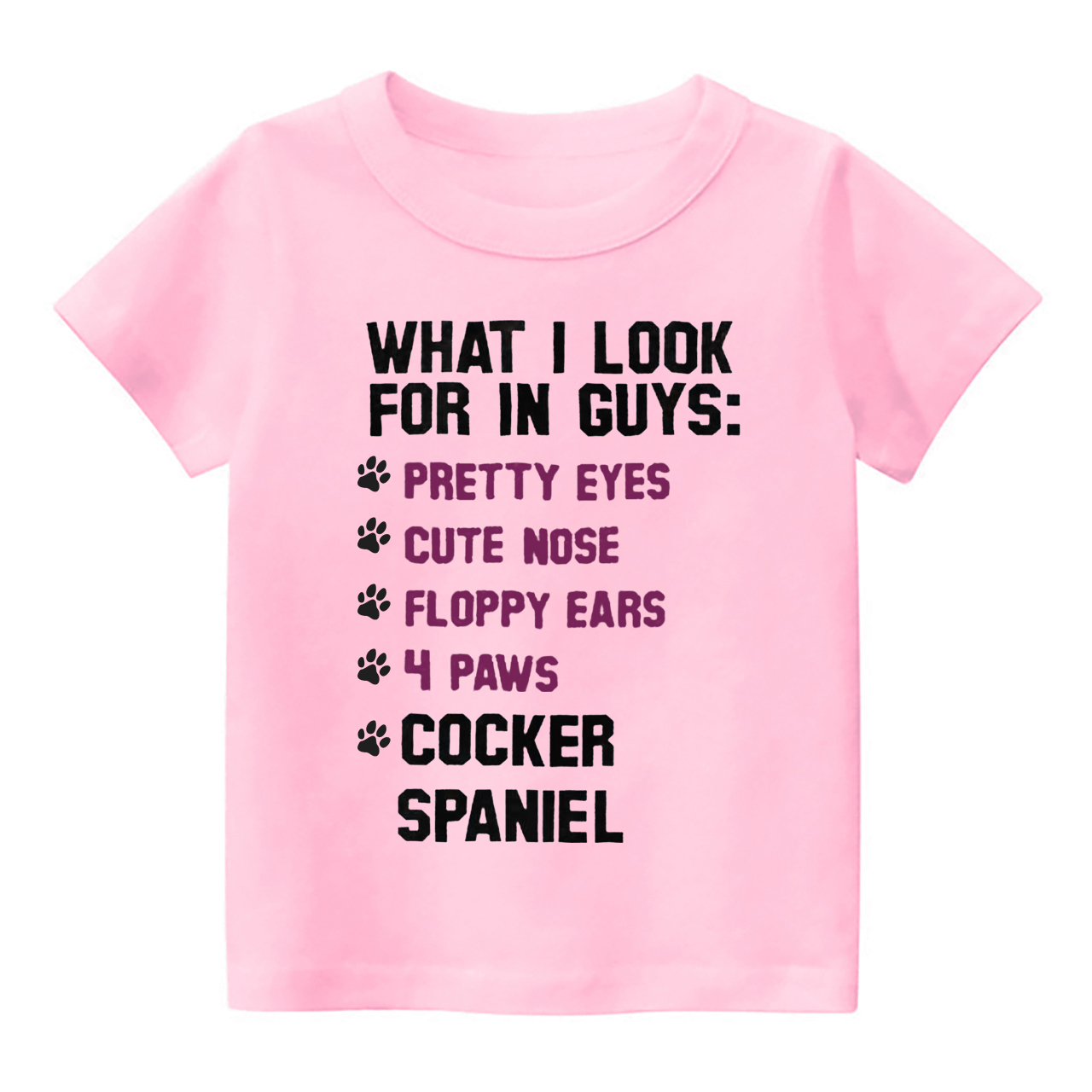 Cocker Spaniel List Kids Shirt