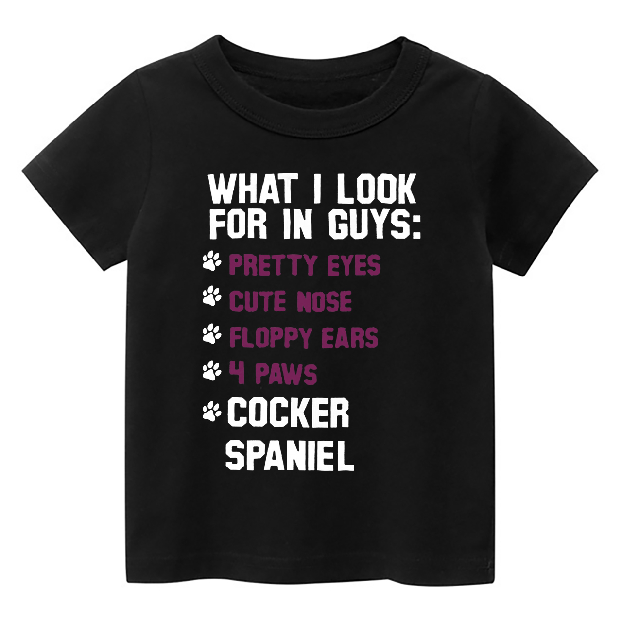 Cocker Spaniel List Kids Shirt