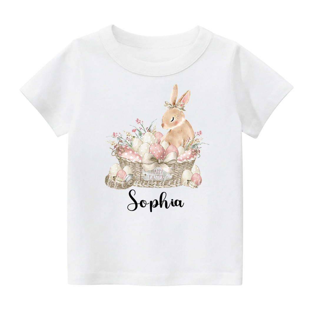 Happy Easter Bunny Basket Kids T-Shirt