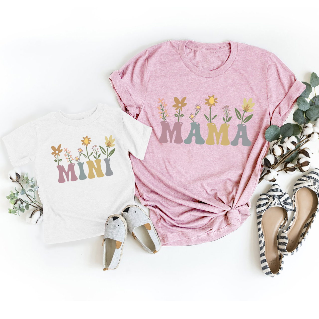 Spring Flowers Mama Mini Matching T-Shirt