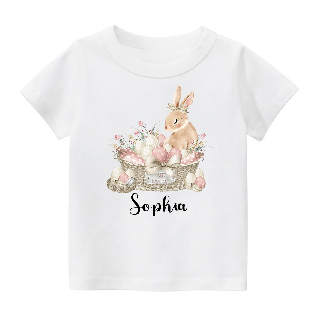 Happy Easter Bunny Basket Kids T-Shirt