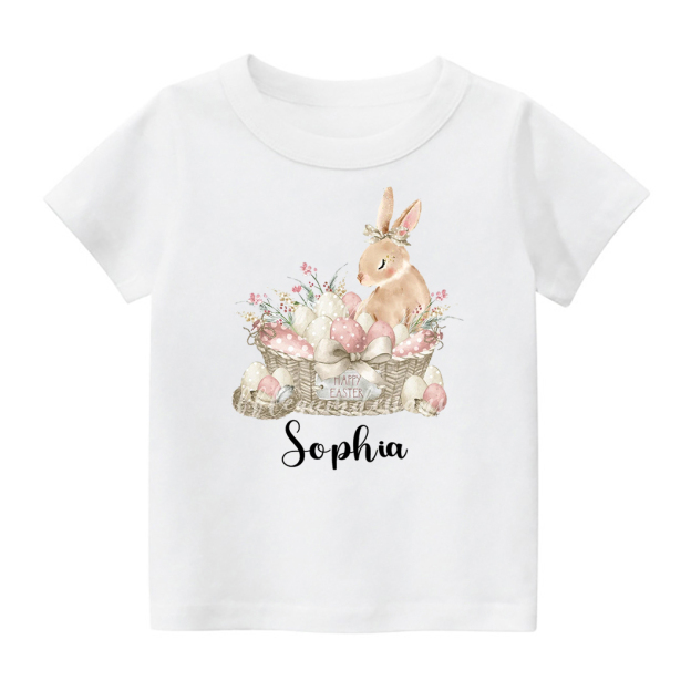 Happy Easter Bunny Basket Kids T-Shirt