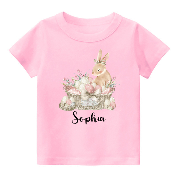 Happy Easter Bunny Basket Kids T-Shirt