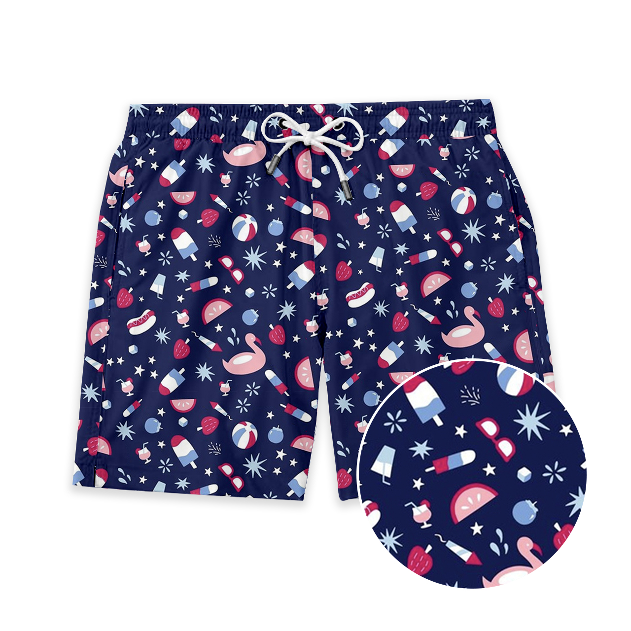 4th Of July Summer Fireworks Kids Shorts