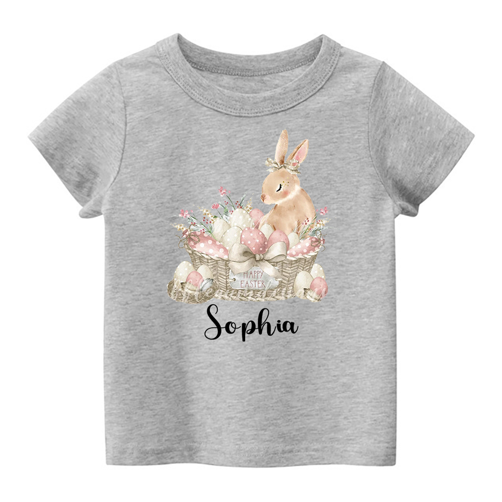 Happy Easter Bunny Basket Kids T-Shirt